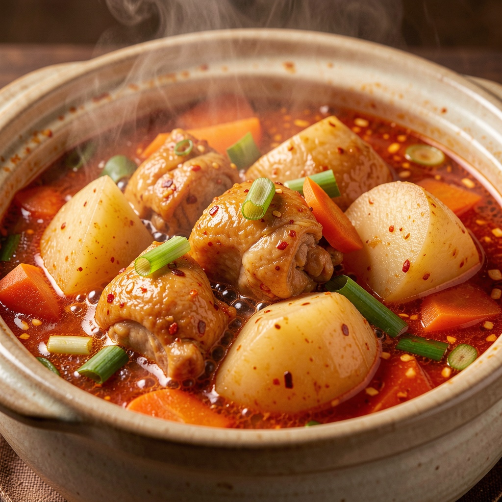🐔🍗 Dakbokkeumtang (Korean Spicy Braised Chicken Stew) 🌶️